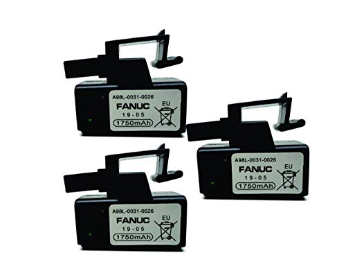3PC Fanuc A98L-0031-0026 / A02B-0309-K102 3 Volt PLC Battery