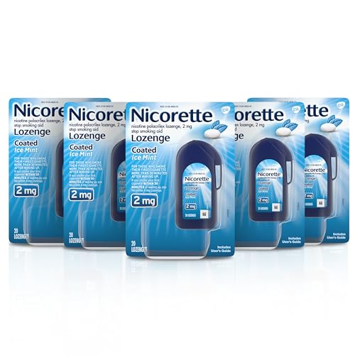 Nicorette Coated 2 mg Nicotine Lozenges to Help Quit Smoking - Ice Mint Flavored Stop Smoking Aid, 100 Count